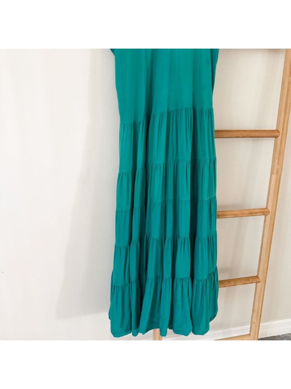 Soft Surroundings Kara Dress Teal Blue Tiered Midi Dress Women’s Size XL Boho - Picture 6 of 12